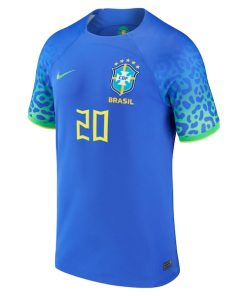 Alternative view of Vinicius Junior Brazil National Team Nike 2022/23 Replica Away Jersey - Blue