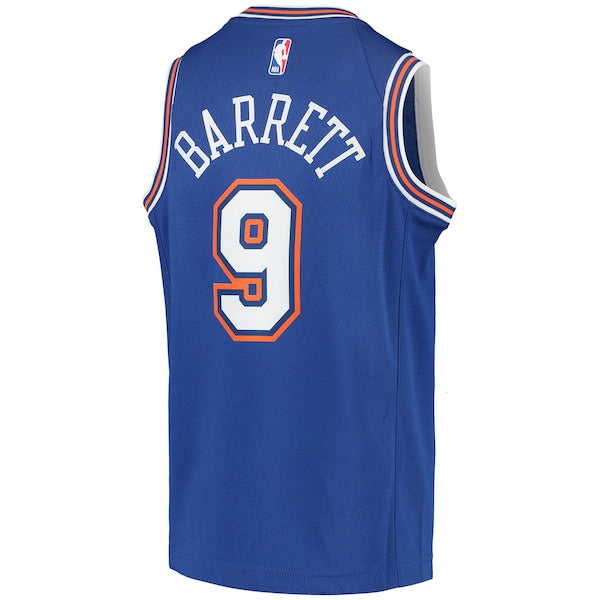 RJ Barrett New York Knicks Jordan Brand Youth 2020/21 Swingman Player Jersey - Statement Edition - Blue - Image 3