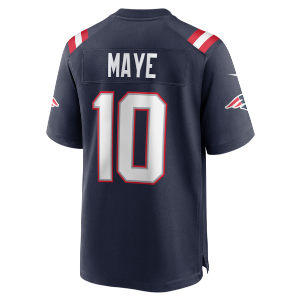 Men's New England Patriots Drake Maye Nike Navy Super Bowl LX Patch Game Jersey - Image 3