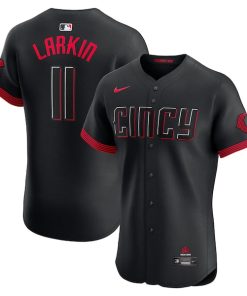 Barry Larkin Cincinnati Reds Nike City Connect Elite Jersey - Black