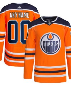 Edmonton Oilers adidas  Home  Primegreen Authentic Custom Jersey - Orange