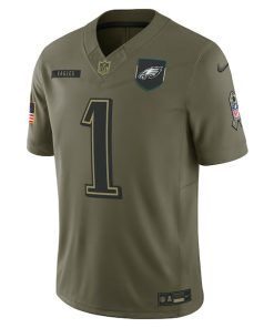 Alternative view of Jalen Hurts Philadelphia Eagles Nike 2025 Salute to Service Limited Jersey - Olive