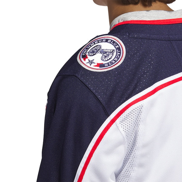 Columbus Blue Jackets adidas Away Primegreen Authentic Jersey - White - Image 5