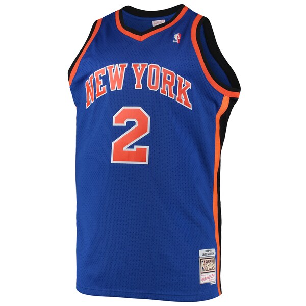 Larry Johnson New York Knicks 1998/99 Big & Tall Hardwood Classics Swingman Jersey - Blue - Image 2
