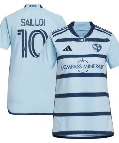 Daniel Salloi Sporting Kansas City adidas Women's 2024 Hoops 4.0 Replica Player Jersey?¨C Light Blue