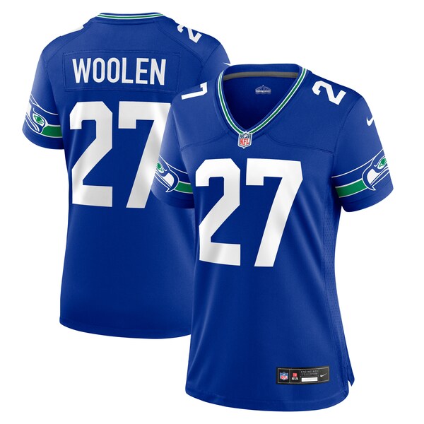 Tariq Woolen Seattle Seahawks Nike Women's Throwback Player Game Jersey - Royal/Navy/Neon Green - Image 3