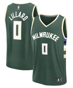 Damian Lillard Milwaukee Bucks  Fast Break Replica Player Jersey - Icon Edition - Hunter Green