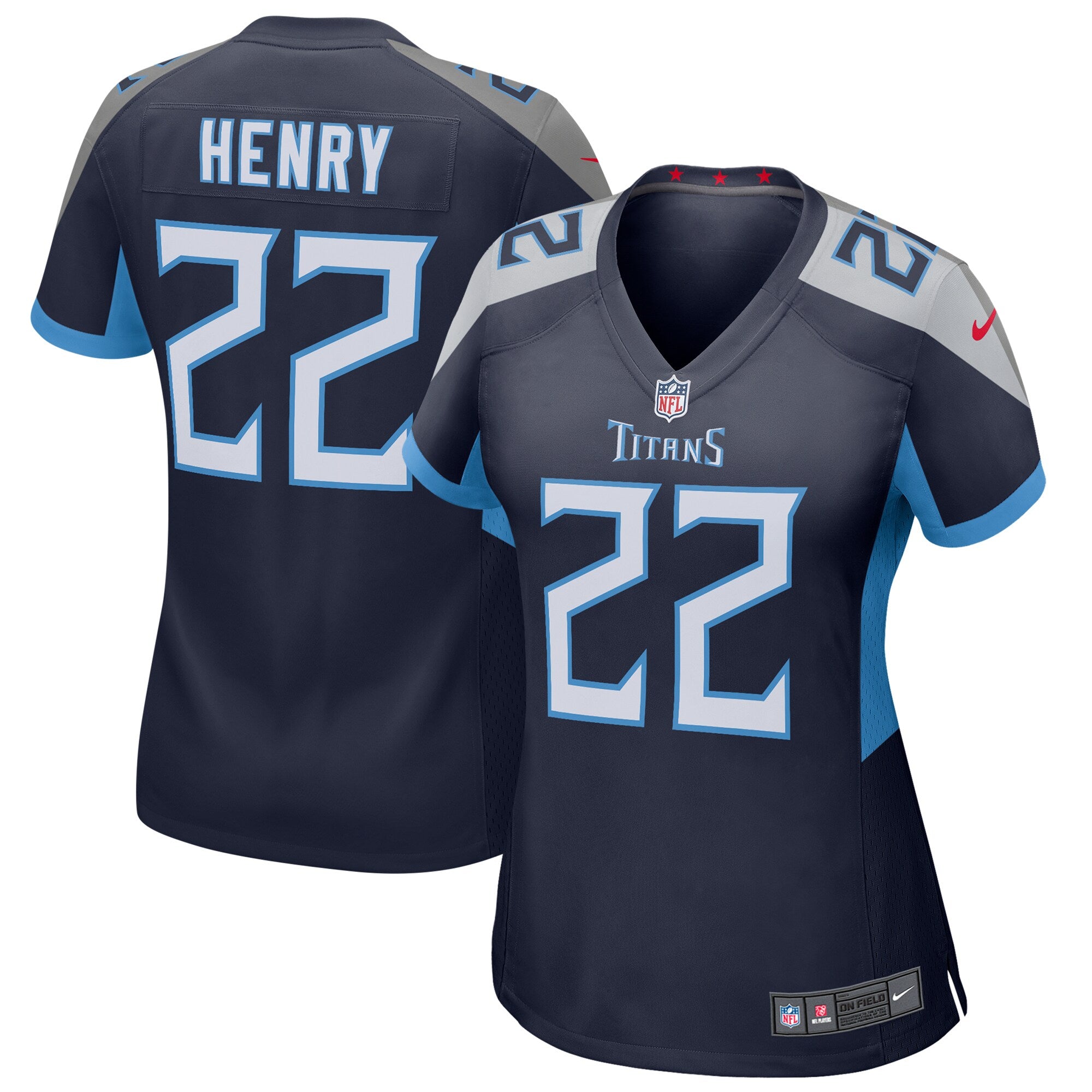 Derrick Henry Tennessee Titans Nike Women's Player Jersey - Light Blue/Navy - Image 5