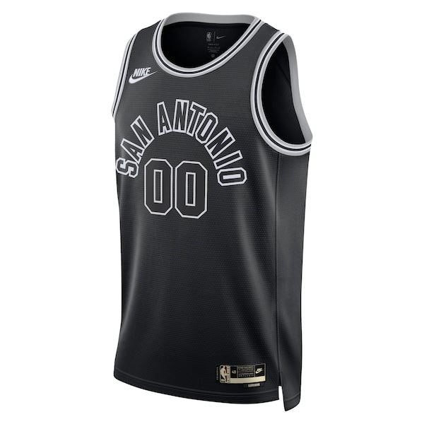San Antonio Spurs Nike Unisex 2022/23 Custom Swingman Jersey - Classic Edition - Black - Image 2