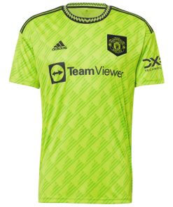 Alternative view of Manchester United adidas 2022/23 Third Replica Jersey - Neon Green