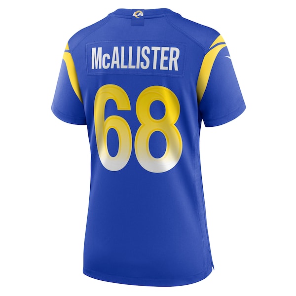 Mike McAllister Los Angeles Rams Nike Women's Home Game Jersey - Royal - Image 3