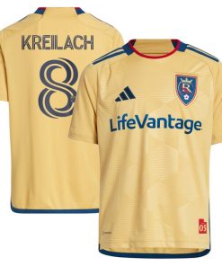 Damir Kreilach Real Salt Lake adidas Youth 2024 The Beehive State Kit Replica Player Jersey - Gold