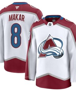 Cale Makar Colorado Avalanche Away Premium Jersey - White/Burgundy/Navy