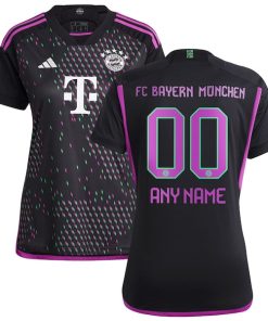 Bayern Munich adidas Women's 2023/24 Away Replica Custom Jersey - Black