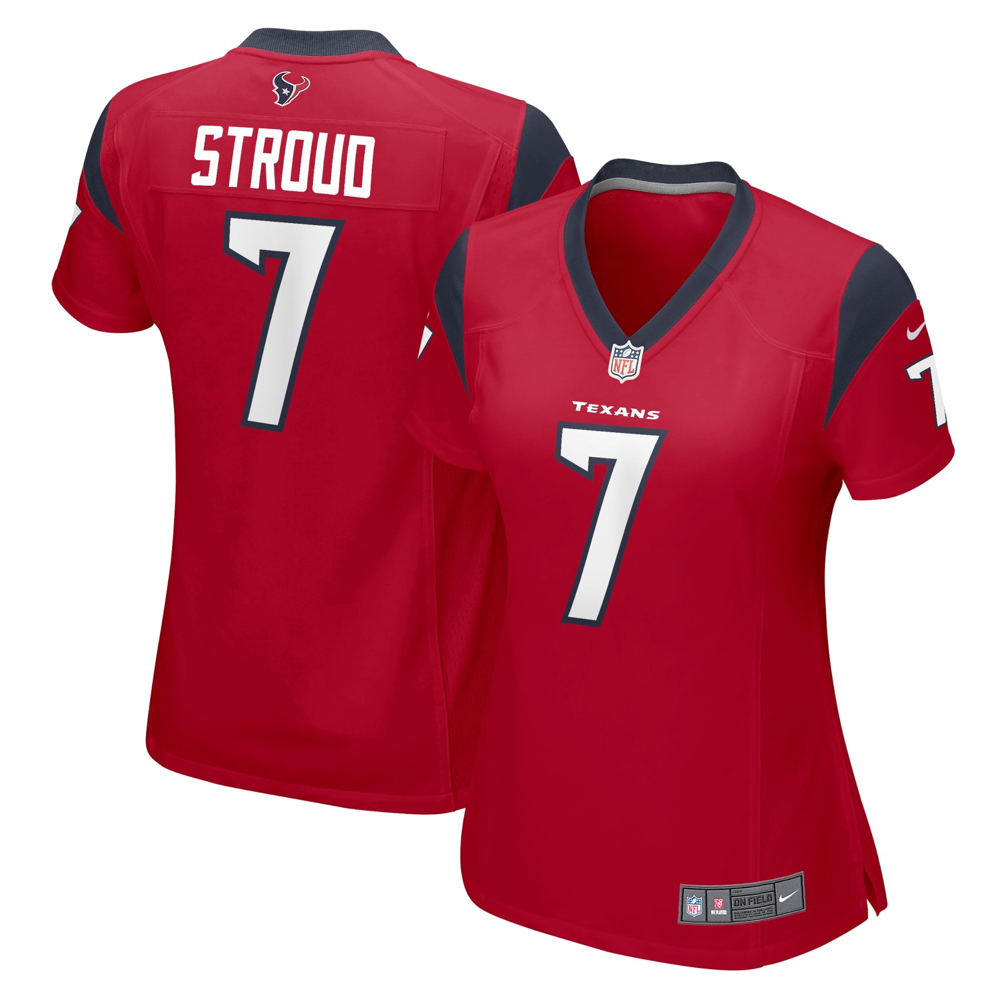 C.J. Stroud Houston Texans Nike Women's Game Jersey - White/Navy/Red - Image 11