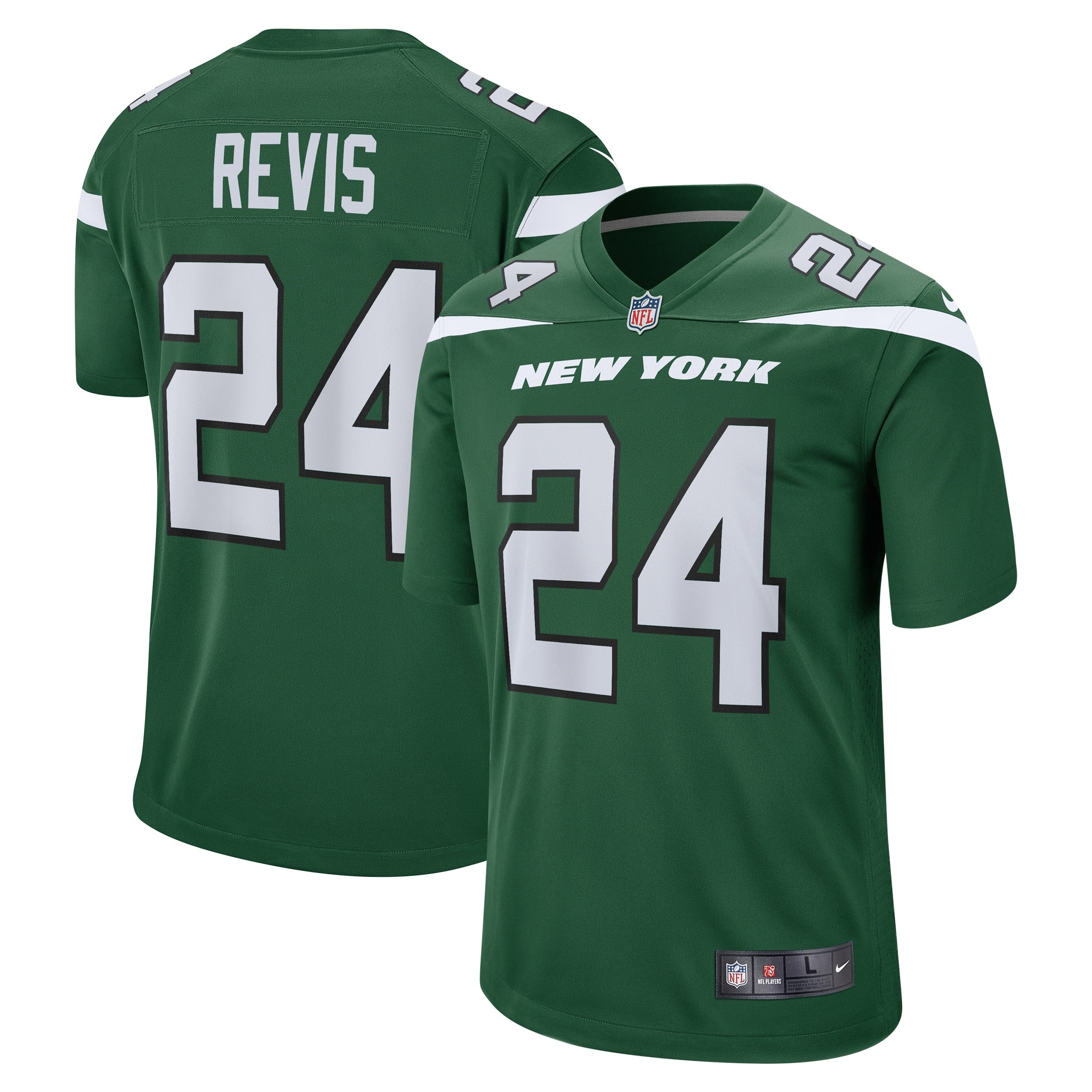 Darrelle Revis New York Jets Nike Legacy Retired Player Game Jersey - White/Green - Image 6