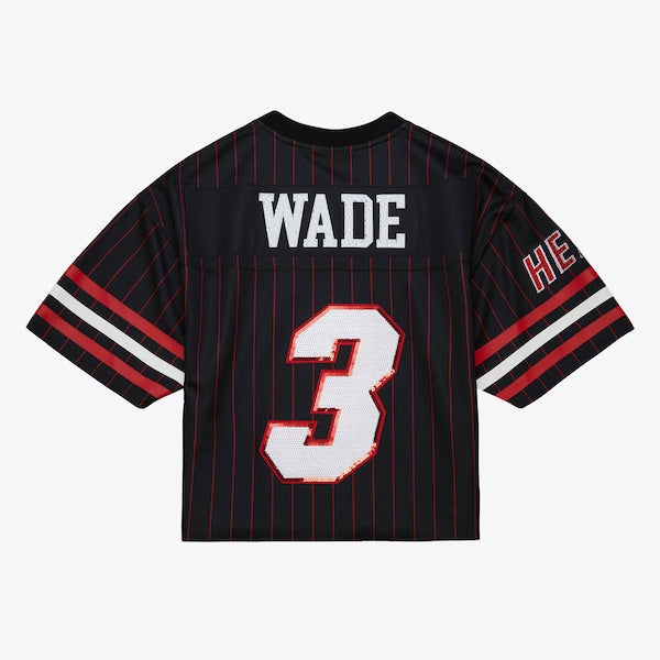 Dwyane Wade Miami Heat x DANNIJO Women's Cropped Football Fashion Jersey - Black - Image 5