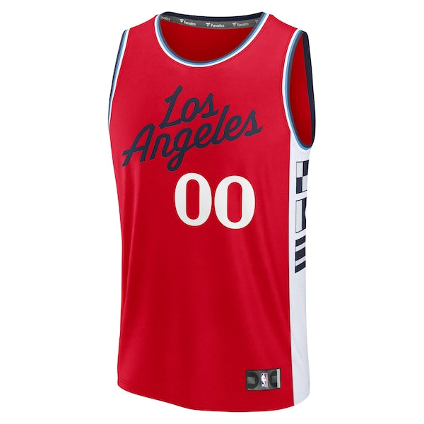 LA Clippers Youth Fast Break Custom Replica Jersey - Red - Statement Edition/White/Navy - Image 3