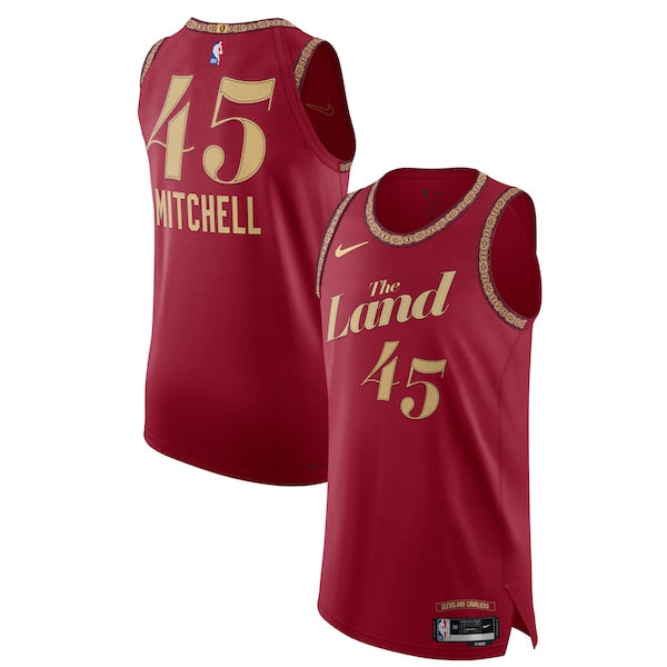 Nike Donovan Mitchell Cleveland Cavaliers Authentic Jersey - City Edition - Wine