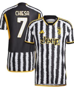Federico Chiesa Juventus adidas 2023/24 Home Authentic Player Jersey - Black/White