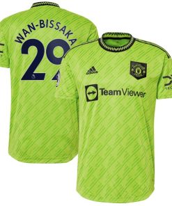 Aaron Wan-Bissaka Manchester United adidas 2022/23 Third Authentic Player Jersey - Neon Green