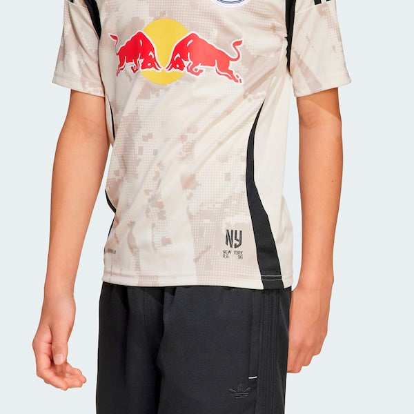 New York Red Bulls adidas Youth 2025 Stone Kit Replica Jersey - Tan - Image 4