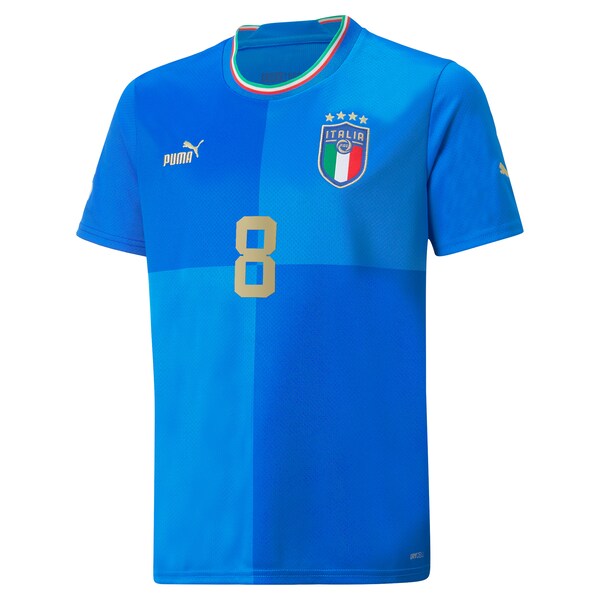 Jorginho Italy National Team Puma Youth 2022/23 Home Replica Player Jersey - Blue - Image 2