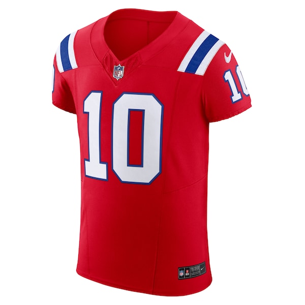 Mac Jones New England Patriots Nike Alternate Vapor F.U.S.E. Elite Jersey - Red - Image 2