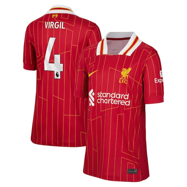 Virgil van Dijk Liverpool Nike Youth 2024/25 Home Replica Player Jersey?ยจC Red