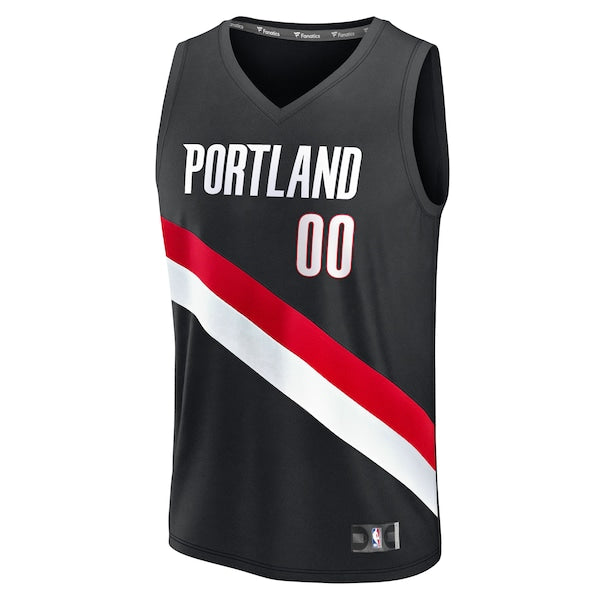 Scoot Henderson Portland Trail Blazers Youth Fast Break Replica Player Jersey - Icon Edition - Black - Image 2