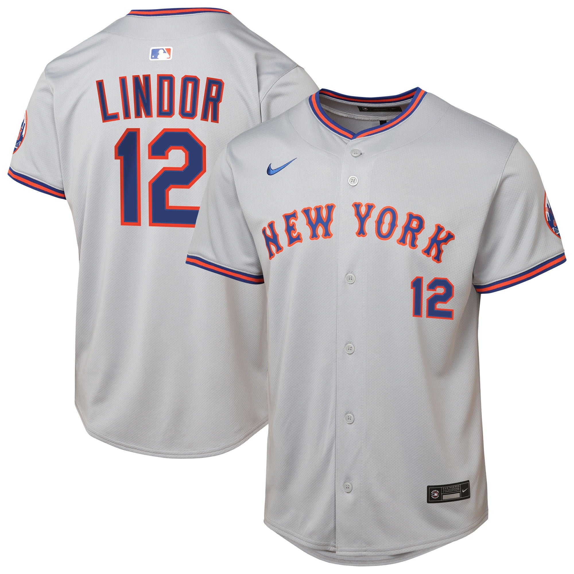 Francisco Lindor New York Mets Nike Youth Alternate Limited Player Jersey - Royal/Gray - Image 5