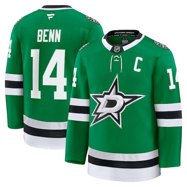 Jamie Benn Dallas Stars Home Premium Jersey - Kelly Green/Black - Image 2