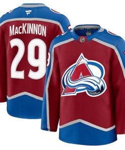 Alternative view of Nathan MacKinnon Colorado Avalanche  Home Premium Jersey - Burgundy/White/Navy