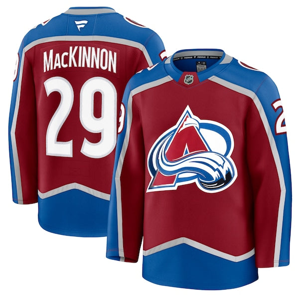 Nathan MacKinnon Colorado Avalanche Home Premium Jersey - Burgundy/White/Navy - Image 2
