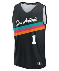 Alternative view of Victor Wembanyama San Antonio Spurs  2025/26 City Edition Fast Break Jersey - Black