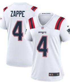Alternative view of Bailey Zappe New England Patriots Nike Women's Game Player Jersey - White/Navy/Red