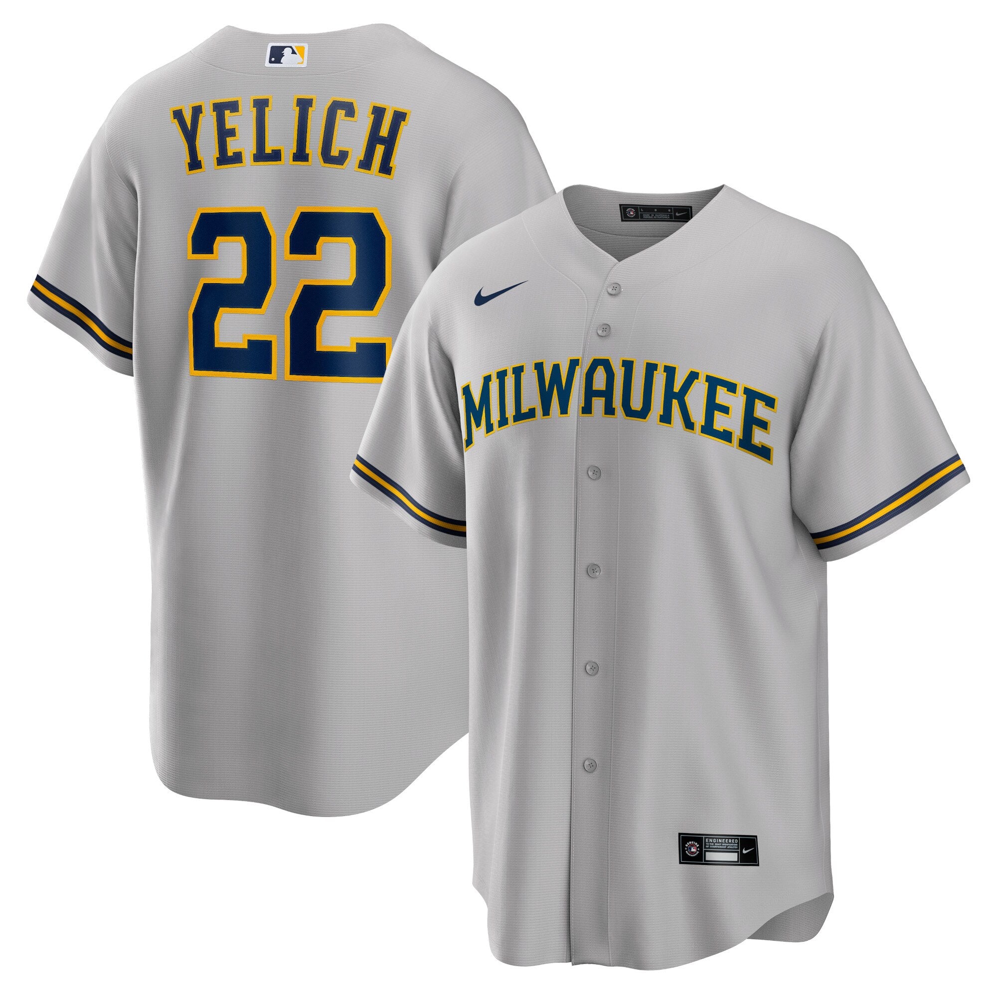 Christian Yelich Milwaukee Brewers Nike Alternate Replica Player Jersey - Navy/Cream/Gray/White - Image 5