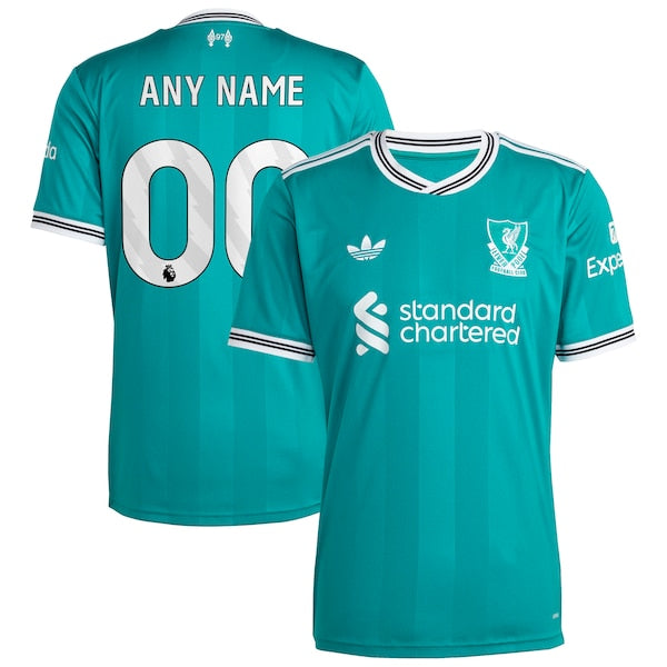 Liverpool adidas 2025/26 Third Replica Custom Jersey - Green/Red - Image 2