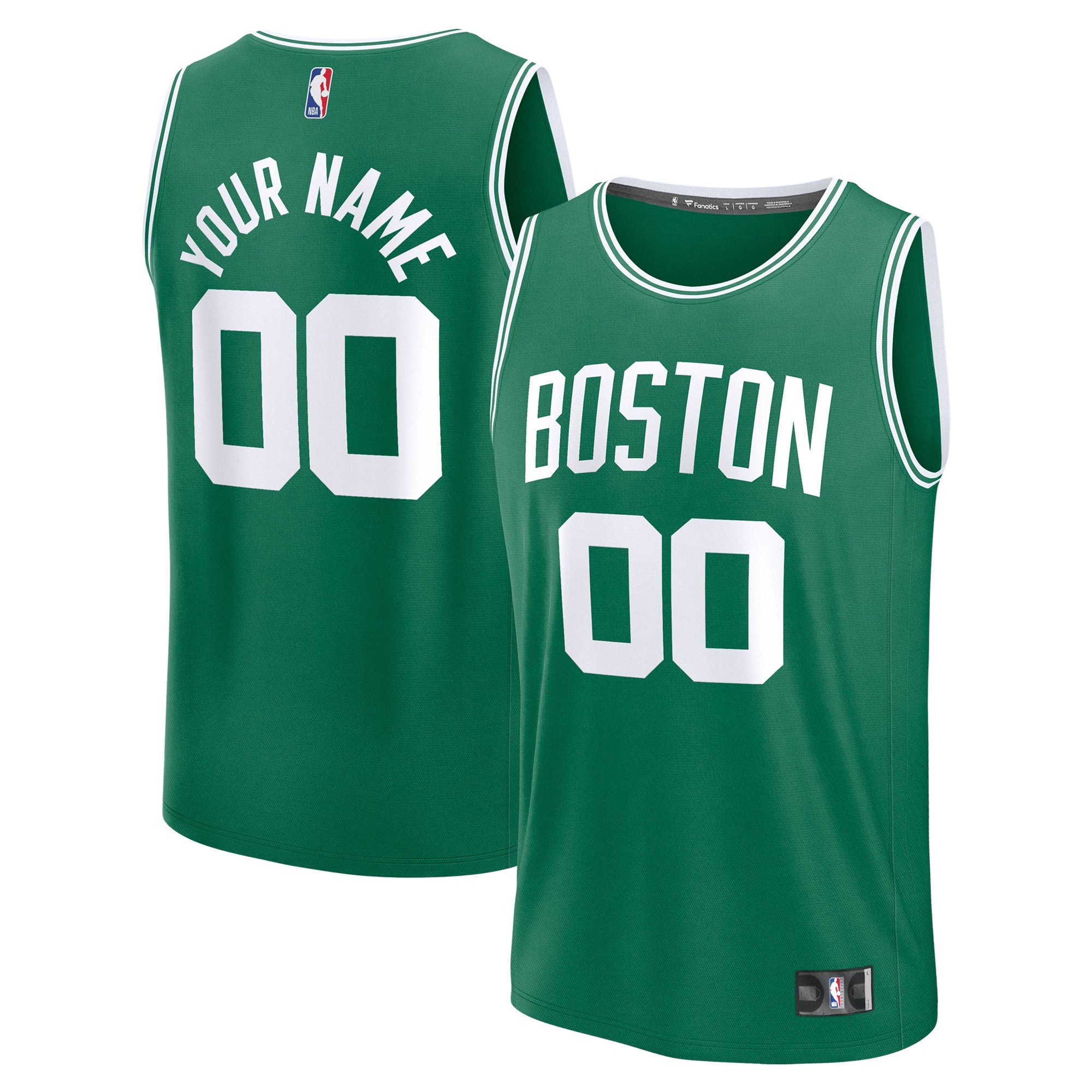 Boston Celtics Fast Break Custom Jersey - Statement Edition - Black/White/Kelly Green - Image 8