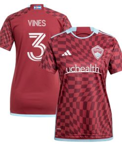 Alternative view of Sam Vines Colorado Rapids adidas Women's 2024 One Flag Kit Replica Player Jersey - Burgundy/Light Blue