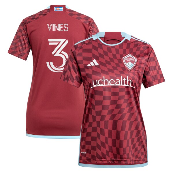 Sam Vines Colorado Rapids adidas Women's 2024 One Flag Kit Replica Player Jersey - Burgundy/Light Blue - Image 2
