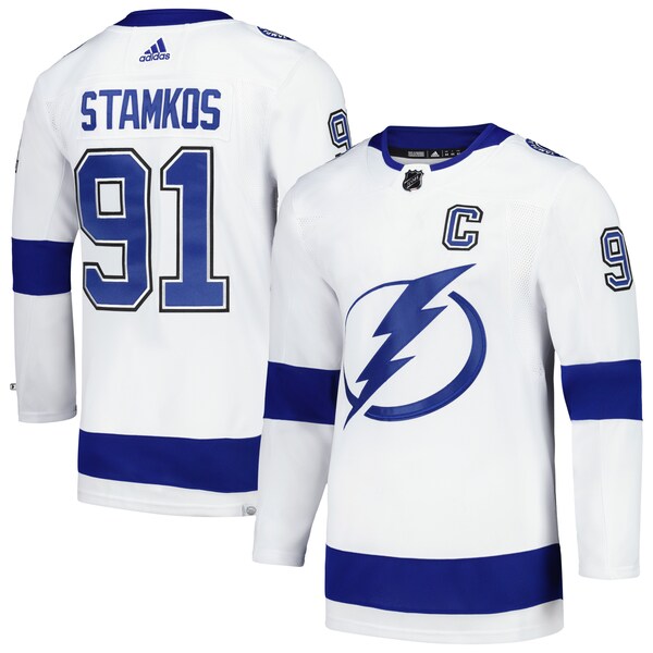 Steven Stamkos Tampa Bay Lightning adidas Away Primegreen Authentic Player Jersey - White/Blue - Image 2