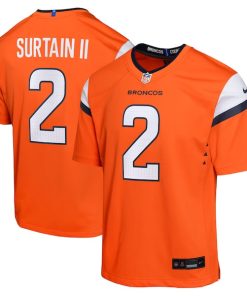 Patrick Surtain II Denver Broncos Nike Youth Game Jersey - Orange/Navy/White