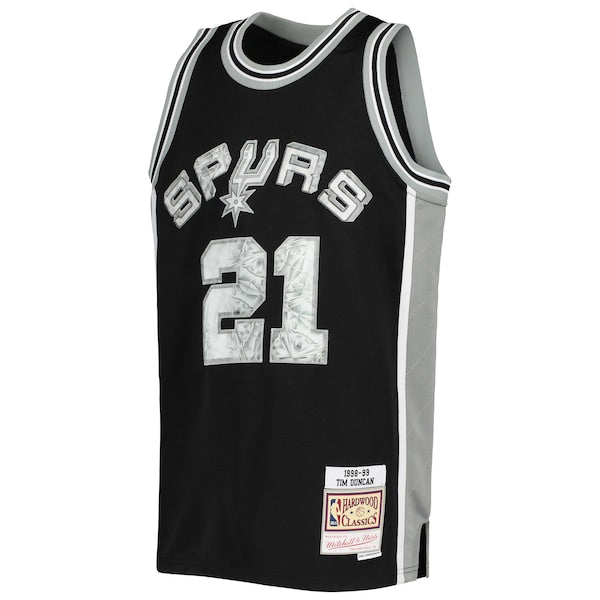 Tim Duncan San Antonio Spurs Youth 1998/99 Hardwood Classics 75th Anniversary Diamond Jersey - Image 2