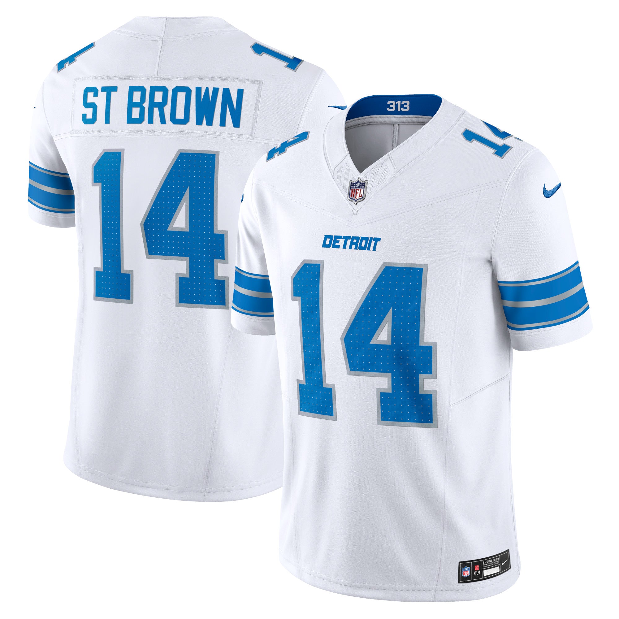 Amon-Ra St. Brown Detroit Lions Nike Vapor F.U.S.E. Limited Jersey - Blue/White - Image 5
