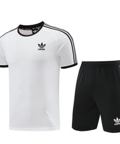 Adidas Short Sleeve Training Jersey Set - AD07- White/Black
