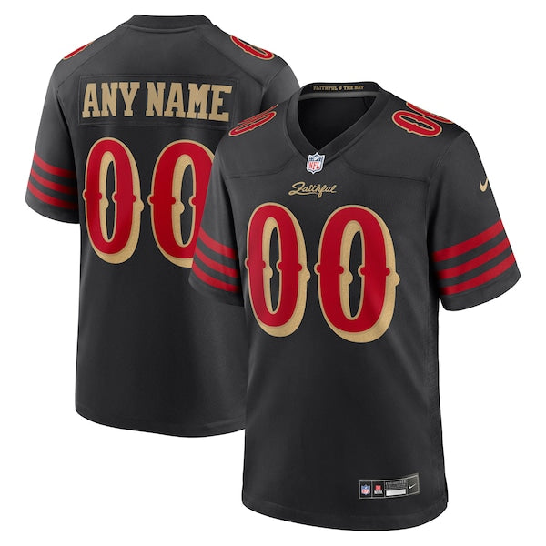 San Francisco 49ers Nike 2025 Rivalries Collection Custom Game Jersey - Black/Red - Image 2