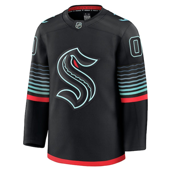 Seattle Kraken Alternate Premium Custom Jersey - Black/Navy/White - Image 3