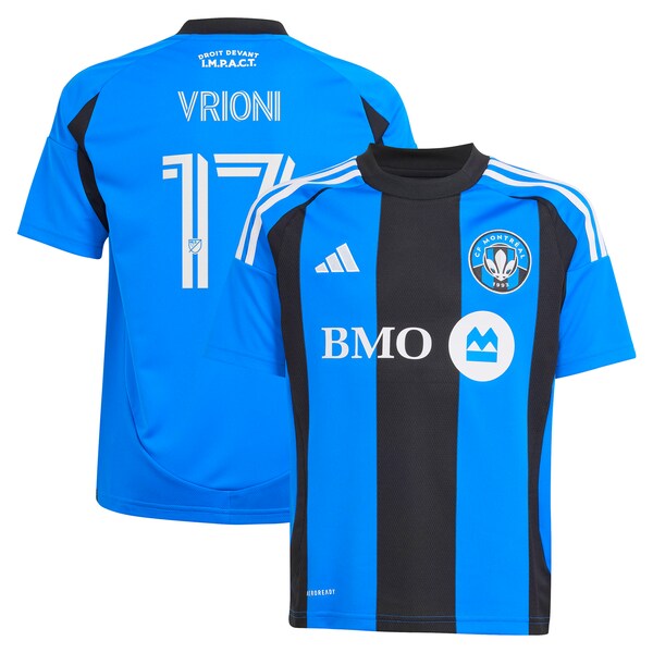 Giacomo Vrioni CF Montreal adidas Youth 2025 Montr¨¦al Original Replica Player Jersey - Blue