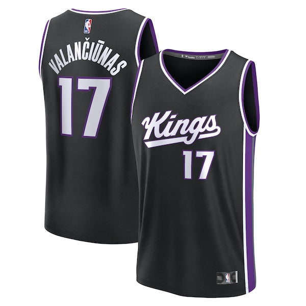 Jonas Valan?i¨±nas Sacramento Kings Fast Break Replica Jersey - Black - Icon Edition